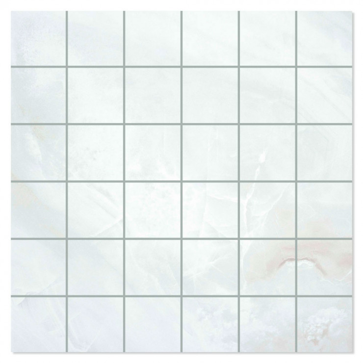 Marmor Mosaik Klinker Diva Ljusgrå Satin 30x30 (5x5) cm-0